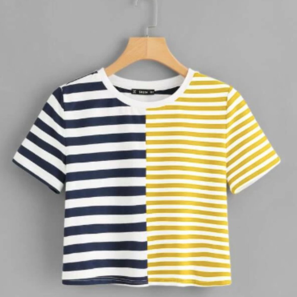 two toned striped tee